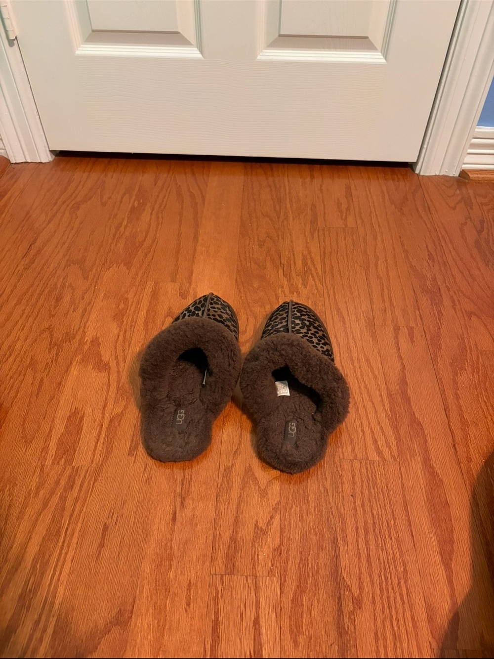 UGG Scuffette II Leopard Shearling Slippers Women's Size 9 - Picture 7 of 11